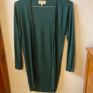 Joan Vass green cardigan